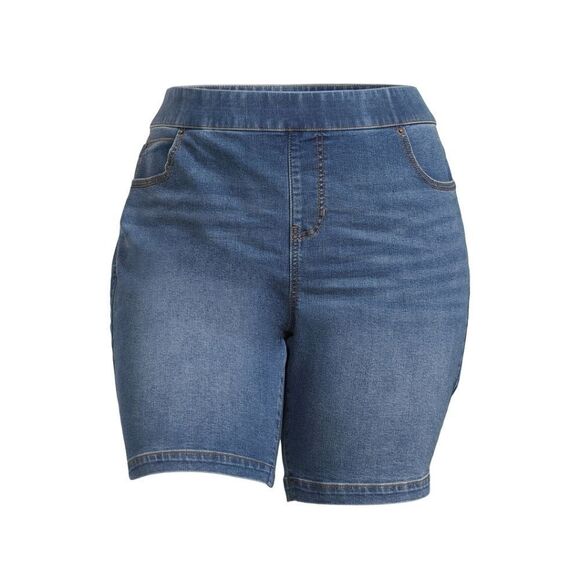 Nwt Terra & Sky Women's Plus Size Pull On Bermuda Shorts, 9" Inseam, 4X 28-30W - Picture 1 of 9